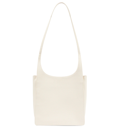 The Row Logo-debossed Leather Tote Bag In Milk Pld