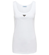 Prada Ribbed Knit Jersey Tank Top In Bianco