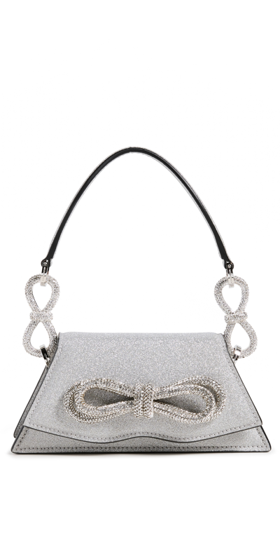 Mach & Mach Samantha Double Bow Mini Bag In Silver