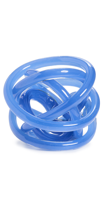 Tizo Design 6" Handblown Glass Knot Blue