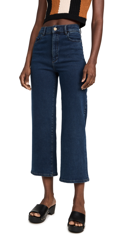 Dl 1961 Hepburn Wide Leg High Rise Jeans In Sailor