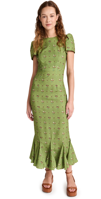 rhode lulani dress green In Needlepoint Bouquet Clover abaya collection