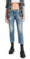 R13 Boy Straight-leg Crop Jeans In Kelly Stretch