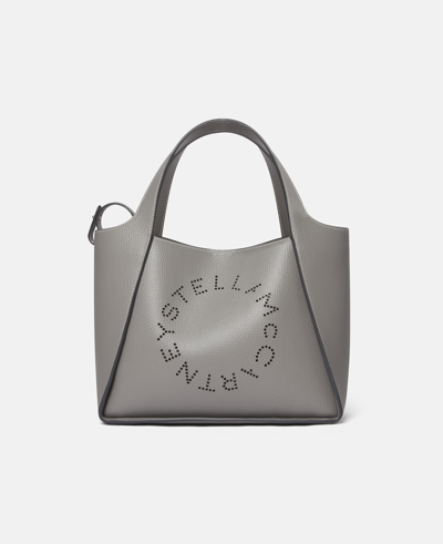 Stella Mccartney Stella Logo Grainy Crossbody Bag In Smoke