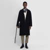 Jil Sander Double Wool Felted Coat In Black