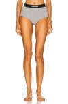 Tom Ford Logo-waist Briefs In Grey Melange