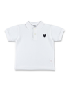 Comme Des Garçons Play Black Heart Patch Polo Shirt In White