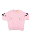 Off-white Kids' Girl's Stamp Crewneck Sweatshirt In Pink Black