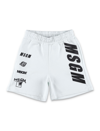 Msgm Teen Logo-print Bermuda Shorts In White
