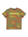 Dsquared2 Kids Camouflage-print Logo Cotton T-shirt In Camou Print