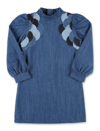 Chloé Scalloped Detail Denim Dress 8-14 Years In Denim