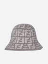 FENDI FF CASHMERE BLEND CLOCHE HAT