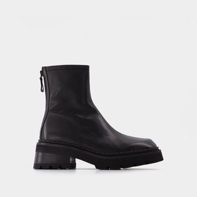 By Far 50mm Alister Leather Ankle Boots In Black