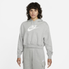 Nike Sportswear Club Fleece Crop Hoodie Sweatshirt In Grey