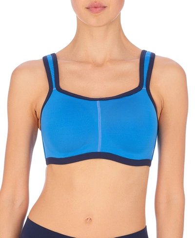 Natori Yogi Contour Convertible Sports Coolmax Convertible Sports Bra (32c) In Blue Lapis/midnight Navy