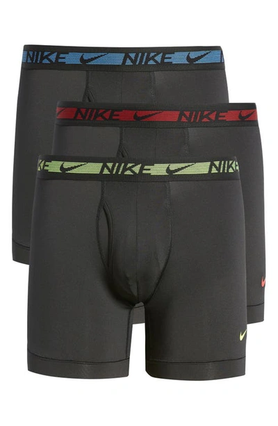 Nike 3-pack Dri-fit Ultra Stretch Micro Boxer Briefs In Black/volt Wb/u
