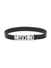 Moschino Smooth-grain Leather Belt In Black