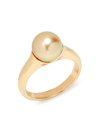 TARA PEARLS WOMEN'S 14K YELLOW GOLD & 9MM-10MM CULTURED GOLDEN ROUND SOUTH SEA PEARL RING