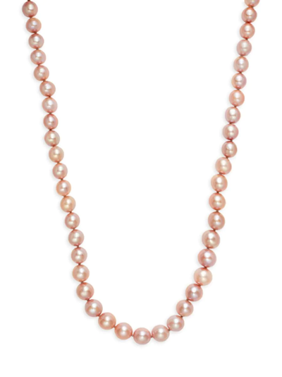 Tara Pearls Women's Sterling Silver & 11.5mm-13.5mm Pink Round Freshwater Pearl Necklace