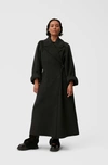 Ganni Long Wool Coat In Mixed