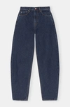 Ganni Rigid Stary Horseshoe Jean In Dark Blue Stone