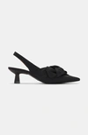 Ganni Slingback-pumps Aus Scuba Mit Schleife In Black