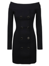 Elisabetta Franchi Robe Manteau With Bandeau Neckline In Black
