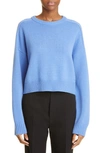 Loulou Studio Galli Oversized Cropped Wool-blend Sweater In Blue