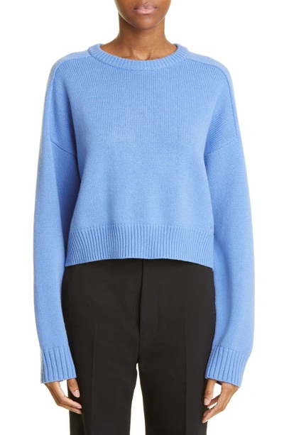 Loulou Studio Galli Oversized Cropped Wool-blend Sweater In Blue