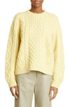Loulou Studio Secas Oversized Cable-knit Wool And Cashmere-blend Sweater In Pastel Yellow