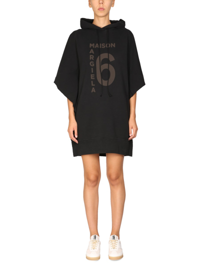 Mm6 Maison Margiela Hooded Dress In Black