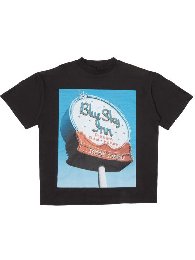 Blue Sky Inn Crystal Ball Relaxed-fit Cotton-jersey T-shirt In Black