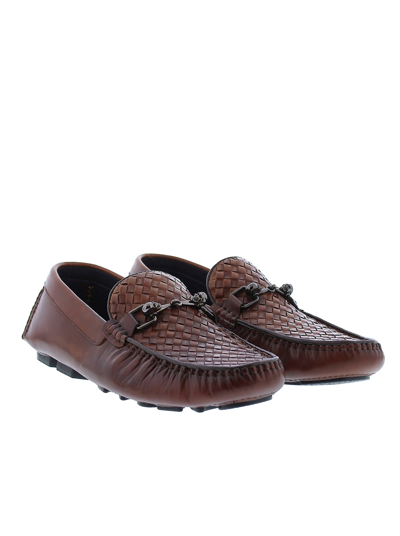 Robert Graham Spock Woven Leather Loafer In Cognac