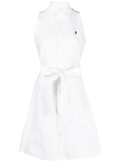 Polo Ralph Lauren Polo Pony Sleeveless Shirt-dress In White