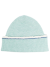 BARRIE SHEARLING-TRIM CASHMERE BEANIE