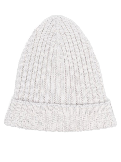 Barrie Ribbed Cashmere Beanie In Grau