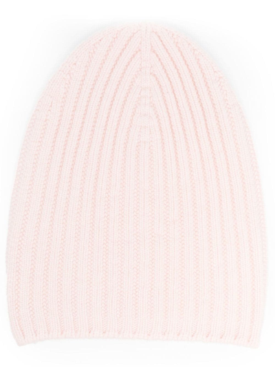 Barrie Ribbed-knit Cashmere Beanie In Rosa