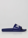 Palm Angels Pool Logo Rubber Slide Sandals In Blue