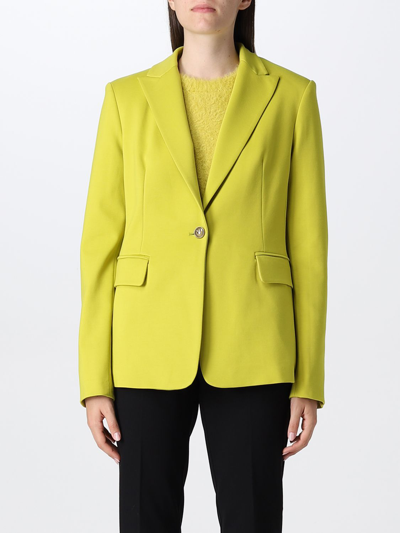 Pinko Signum Peak-lapel Cutaway Blazer In Green