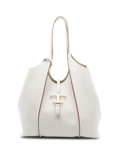 Tod's White Shopping Leather Tote Bag