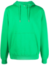 Sandro Embroidered-logo Organic Cotton Hoodie In Green