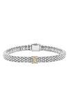 Lagos 18k Gold And Sterling Silver X Collection Rope Bracelet With Diamonds In Sterling Silver/ Gold