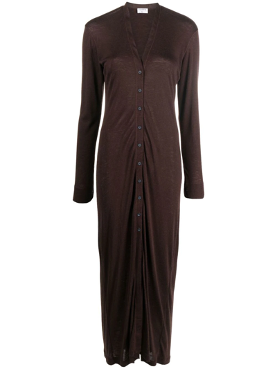 Filippa K Juno Buttoned-up Dress In Brown
