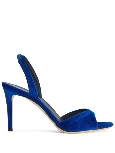 Giuseppe Zanotti Lilibeth Velvet Sling-back Sandals In Blue