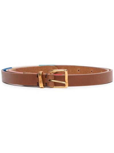 Nick Fouquet Colour-block Leather Belt In Braun