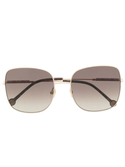 Carolina Herrera Square-frame Sunglasses In Gold