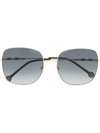 CAROLINA HERRERA SQUARE-FRAME TINTED SUNGLASSES