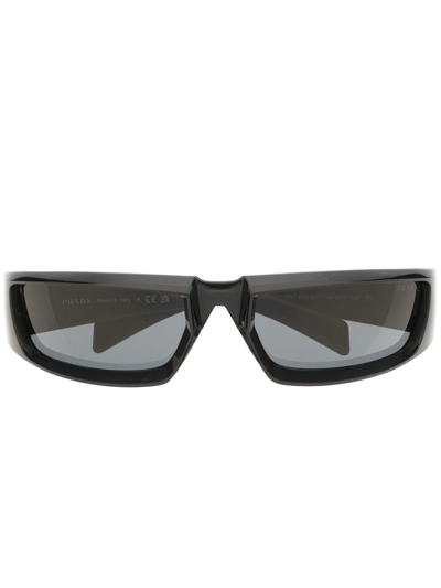 Prada Logo-print Square-frame Sunglasses In Black