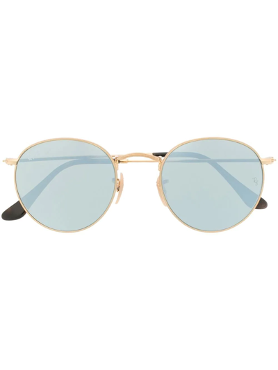 Ray Ban Round-frame Sunglasses In Gold