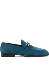 JIMMY CHOO CHAIN-TRIM SUEDE LOAFERS